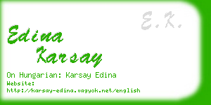 edina karsay business card